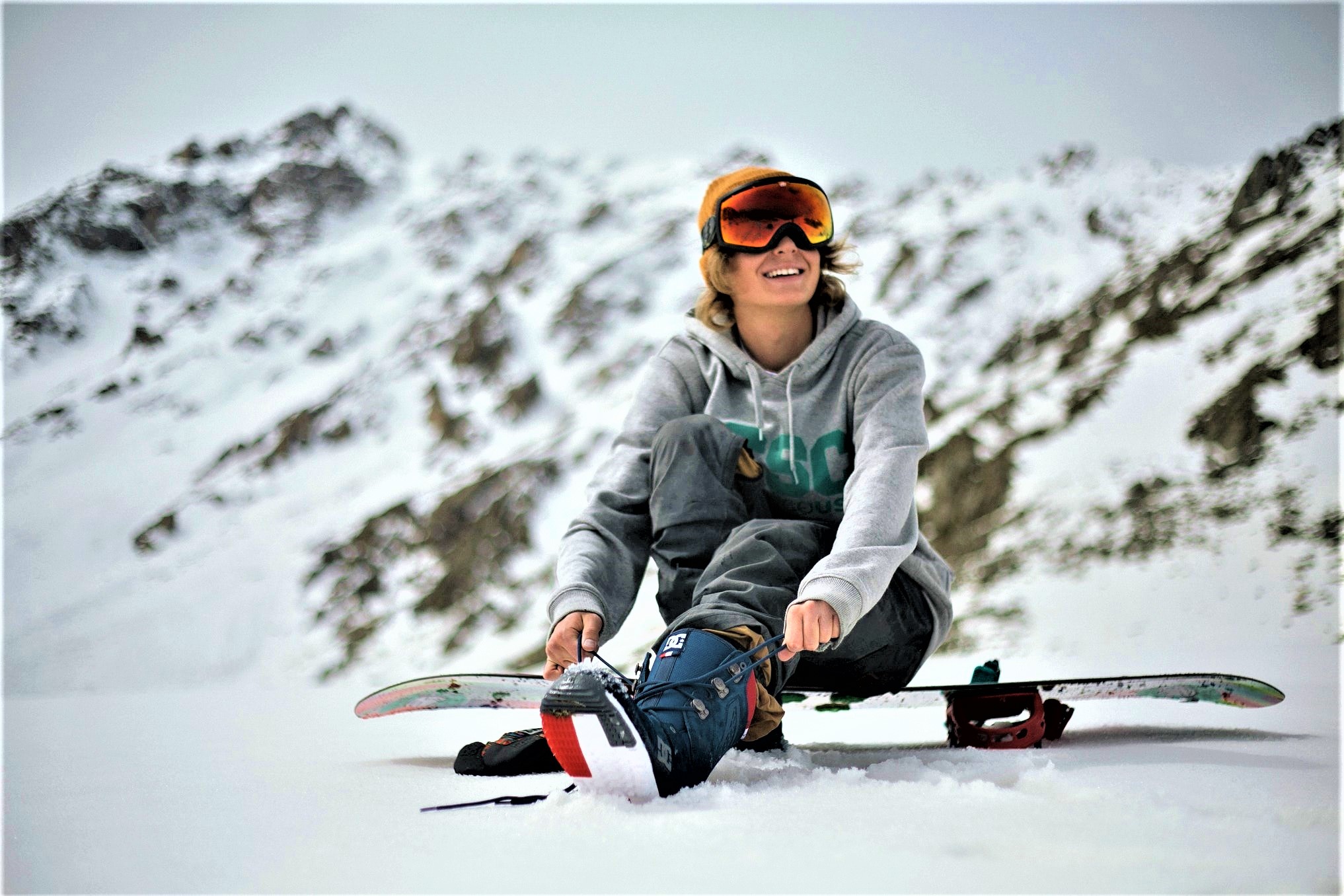 Snowboardboots anziehen